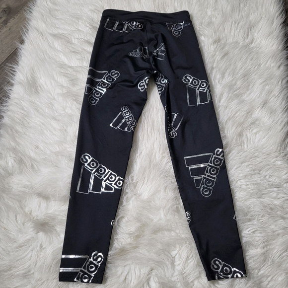 Adidas Girls Foil Logo Love All Over Size M Black/Silver